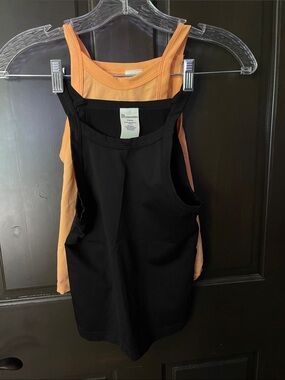 No Boundaries Black & Peach Crop Tank Tops